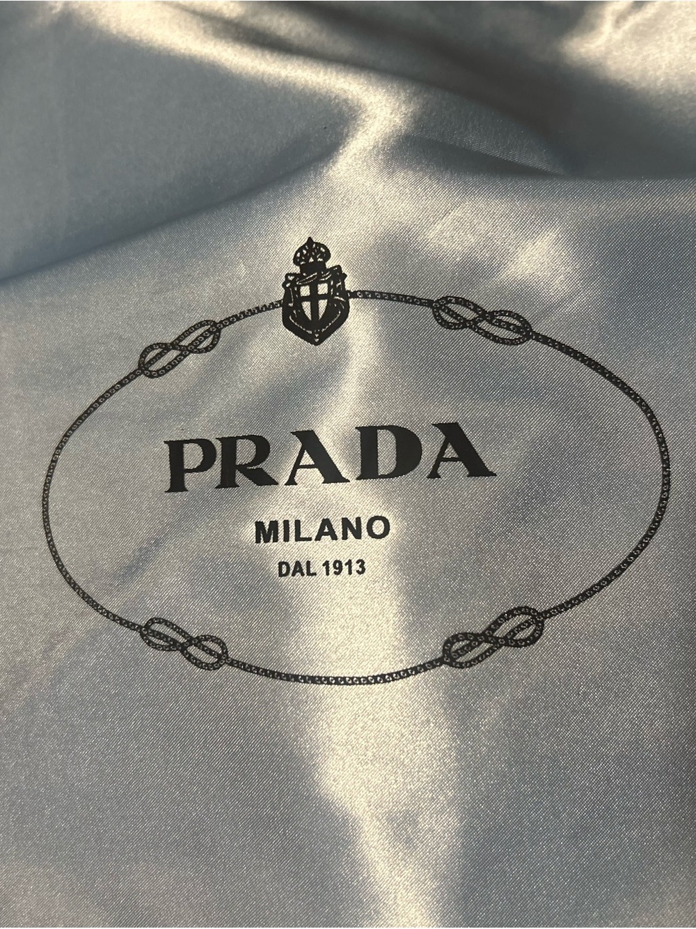 Prada Silver Satin Logo Print - Picture 7 of 7
